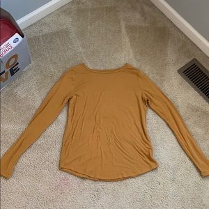 yellow plain long sleeved shirt